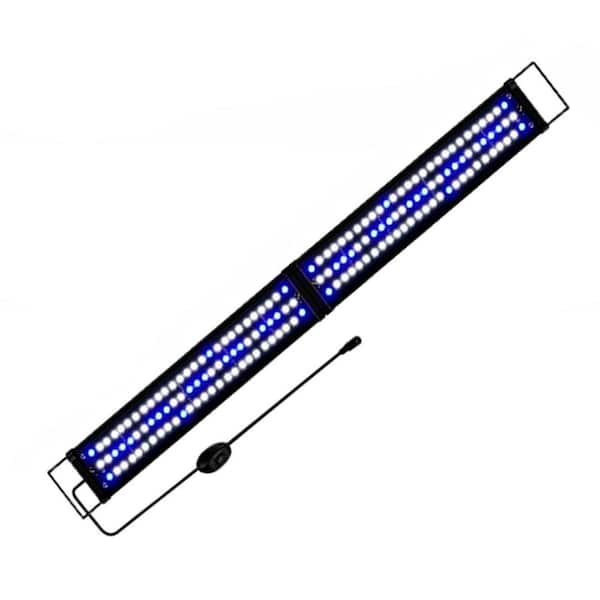 Aquarium LED Fish Tank Light 48-60 in. Remote Control Hood Lamp Full Spectrum Blue and White