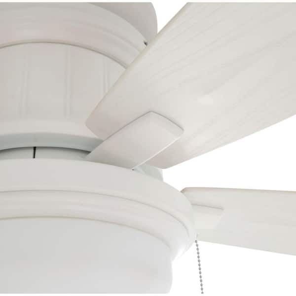 Hampton Bay Roanoke 48" LED Indoor/Outdoor Matte White Ceiling Fan w/ Light Kit 