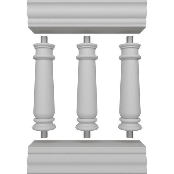 Ekena Millwork Fiberthane Wellington Balustrade 24 in. L x 32 in. H Fiberglass Railing Kit