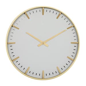 20 in. x 20 in. Gold Glass Wall Clock with Gold Accents