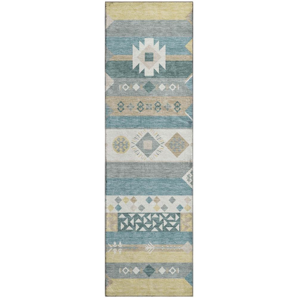 Mayfield Premium Machine Washable Abstract AMF2499 Ivory 2 ft. x 7 ft. Runner Rug price history on PriceWatchPro