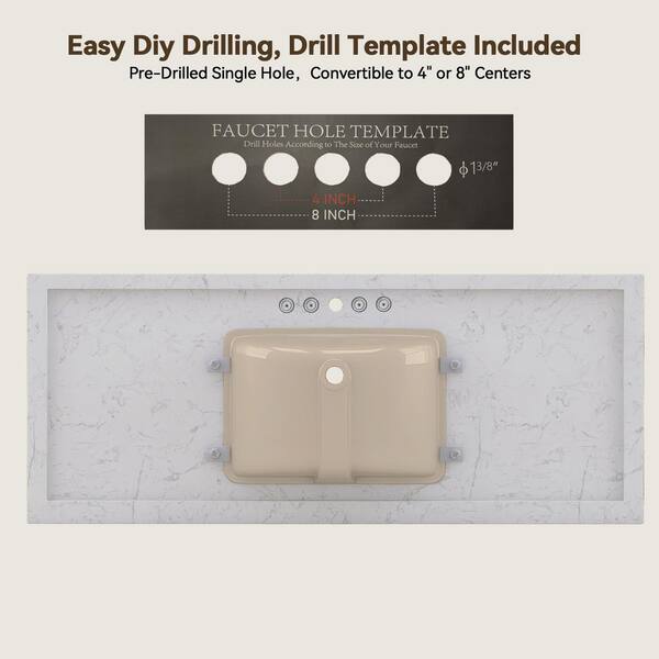 Getpro 48 in. W x 22 in. D Engineered Stone Composite Rectangular