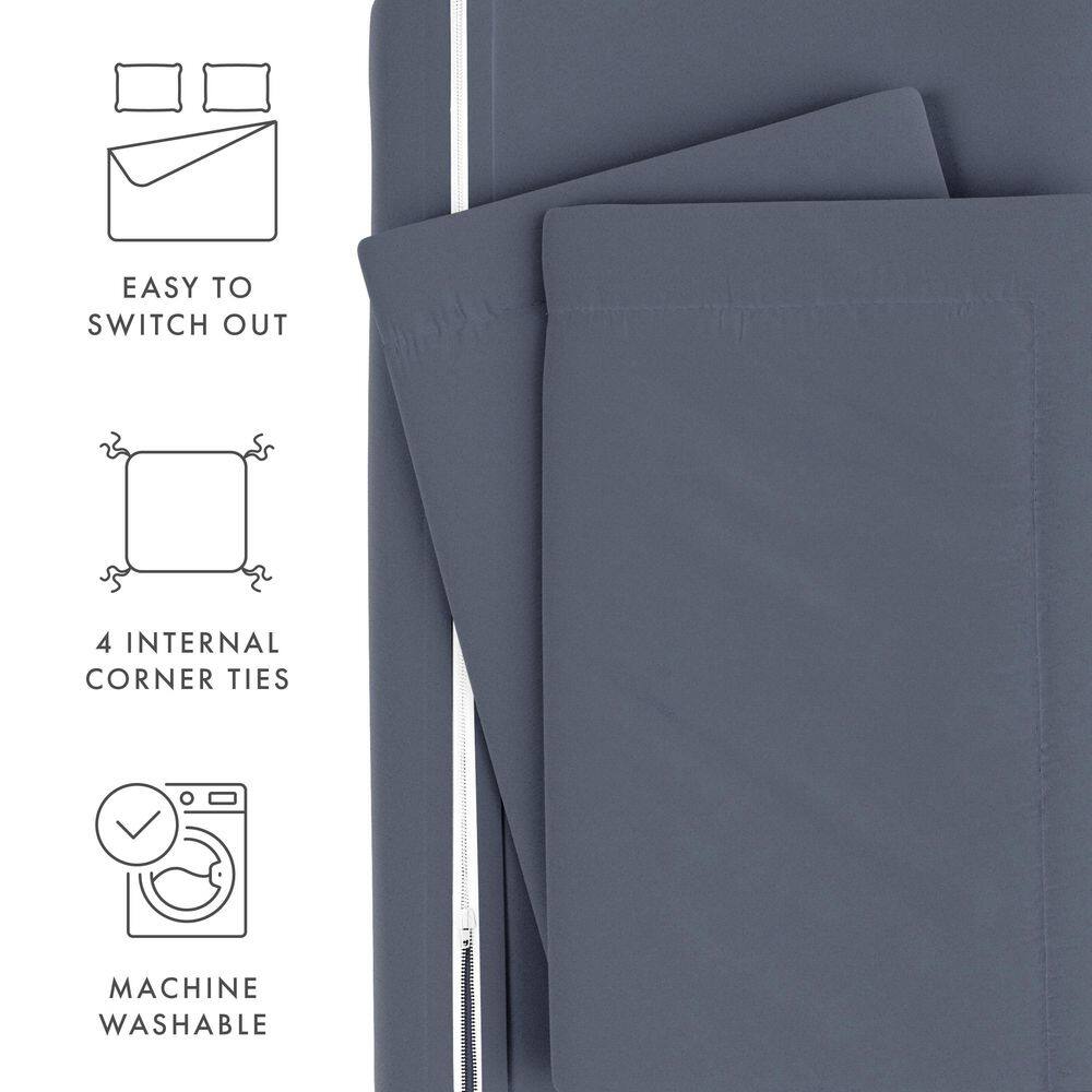 Stone Gray Twin/Twin XL Microfiber Duvet Cover Set