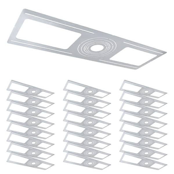 LUXRITE New Construction Mounting Plate, 2-3-3.75-4-5-6 in., Shallow Retrofit LED Downlight with J-Box Housing (24-Pack)