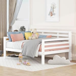 White Wooden Full Size Daybed, Multi-Functional Sofa Bed Frame for Bedroom, Living Room, No Spring Box Needed