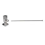 5/8 in. x 3/8 in. OD x 20 in. Flat Head Toilet Supply Line Kit with Square Handle 1/4-Turn Angle Stop, Satin Nickel