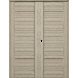 Ermi 56 in. x 84 in. Right Hand Active Shambor Composite Wood Double Prehung Interior Door