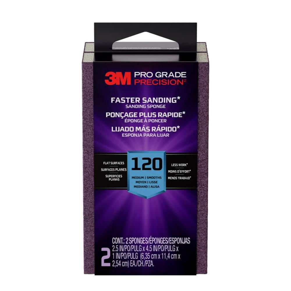 Pro Grade Precision 2 1/2 in. x 4-1/2 in. x 1 in. 120-Grit Medium Block San