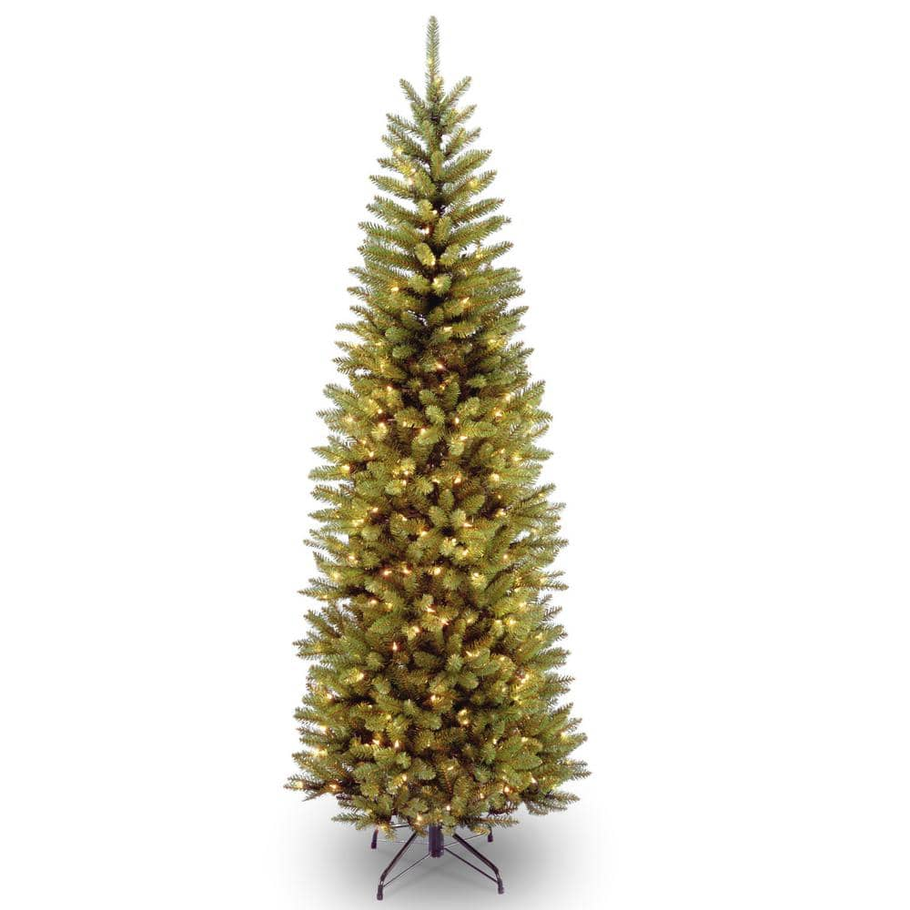 National Tree Company 7 ft. Kingswood Fir Pencil Artificial Christmas Tree with Clear Lights