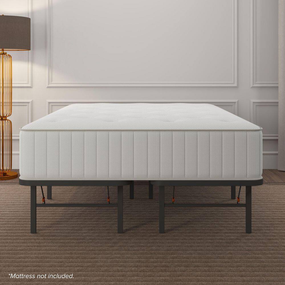 Twin Black Metal Platform Bed Frame with Storage