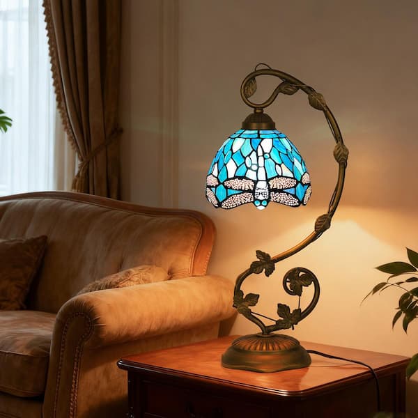VINPLUS Dragonfly 20in. Anti-Bronze Plug-in Handcrafts Tiffany