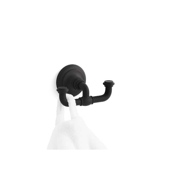 Artifacts J-Hook Double Robe Hook in Matte Black