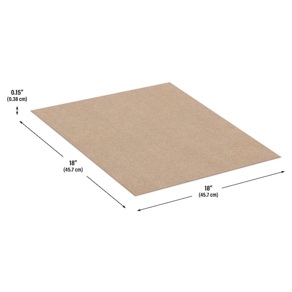 Asheville Rib Beige Residential 18 in. x 18 in. Peel and Stick Carpet Tile Square (27 sq. ft. )