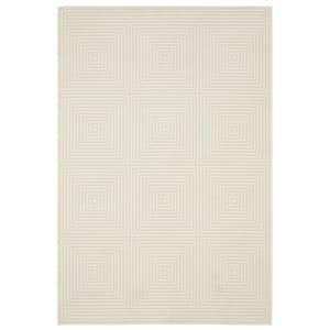 Rayder Ivory 10 ft. x 13 ft. Geometric Squares Polypropylene/Polyester Indoor Area Rug