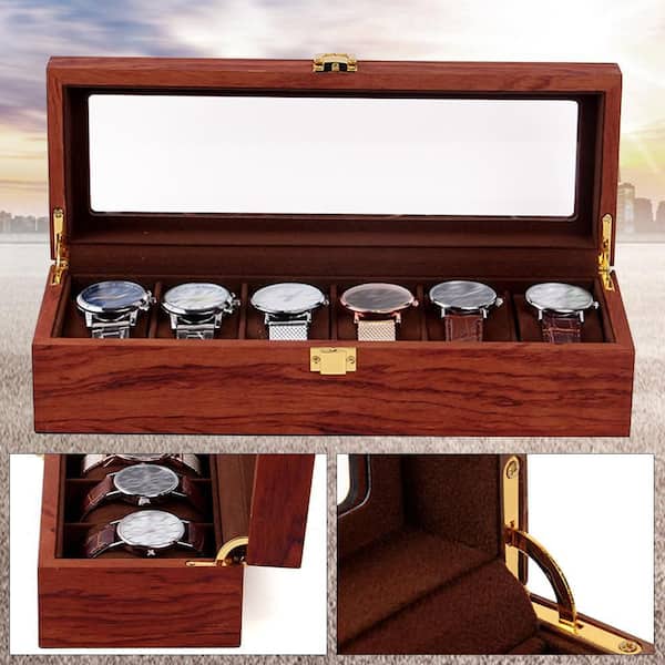YIYIBYUS 20 Slot Wooden Watches Display Box Case Jewelry Watch Storage  Organizer OT-ZJGJ-4085 - The Home Depot