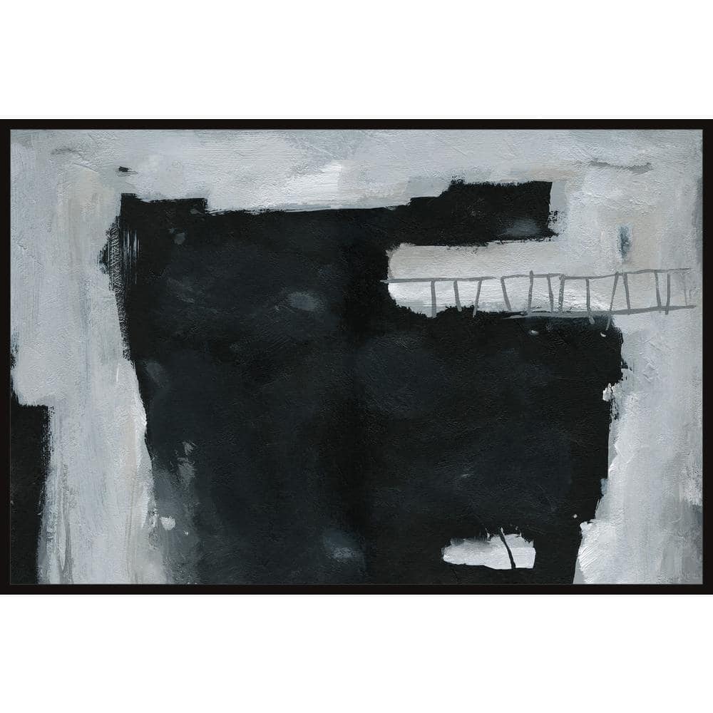 Bamboo Bridge by Parvez Taj Floater Framed Canvas Abstract Art Print 12 in.