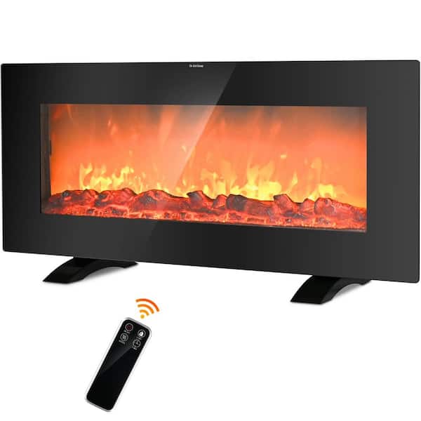 36 in. 1500-Watt Freestanding or Wall-Mounted Electric Fireplace and Heater, Safety Features, ETL Certified in Black