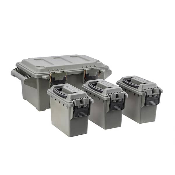 RANGE PRO 11 gal. Dry Storage Box Set with 3-Piece Nested Mini Dry Box Storage in OD Green