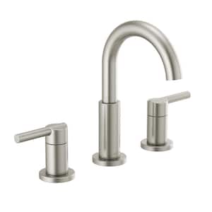 Nicoli J-Spout 8 in. Widespread 2-Handle Bathroom Faucet in Stainless
