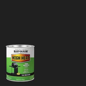 1 Quart High Heat Flat/Matte Bar-B-Que Black Enamel Interior/Exterior Paint (2-Pack)