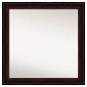 Coffee Bean Brown 33.25 in. x 33.25 in. Custom Non-Beveled Satin Recycled Polystyrene Framed Vanity Wall Mirror