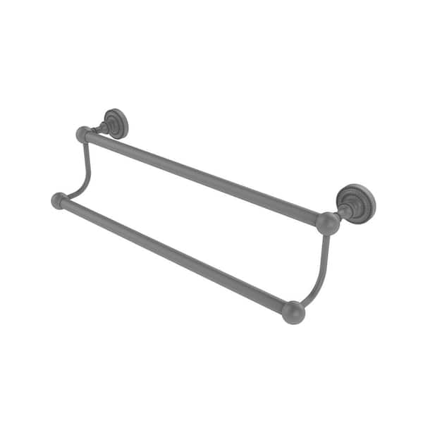Allied Brass Dottingham Collection 18 in. Wall MountedDouble Towel Bar in Matte Gray