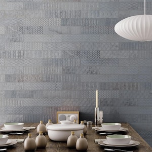 Brickbold Grey 3 in. x 13 in. Glazed Porcelain Decorative Wall Tile (13.35 sq. ft. / case)