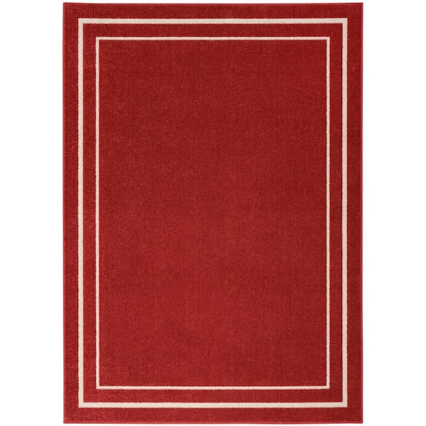 Nourison Nourison Essentials Brick Ivory 4 ft. x 6 ft. Solid Contemporary Area Rug