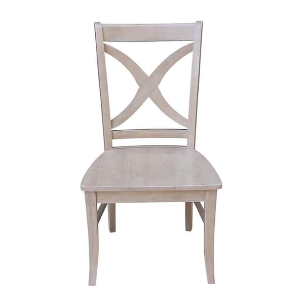 International Concepts Salerno Weathered Taupe Gray Wood Dining Chair (Set of 2)