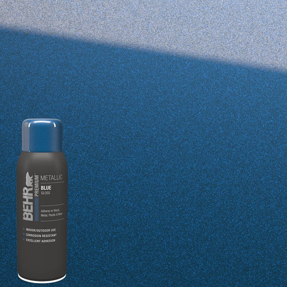 BEHR PREMIUM 11 oz. #SP-211 Blue Metallic Gloss Interior/Exterior Spray ...