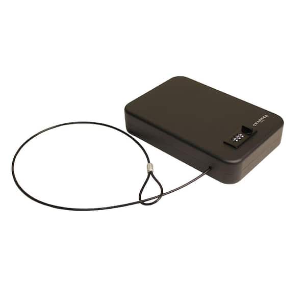 Tracker Safe 0.052 cu. ft. Small Car/Portable Safe Combination Lock, Black
