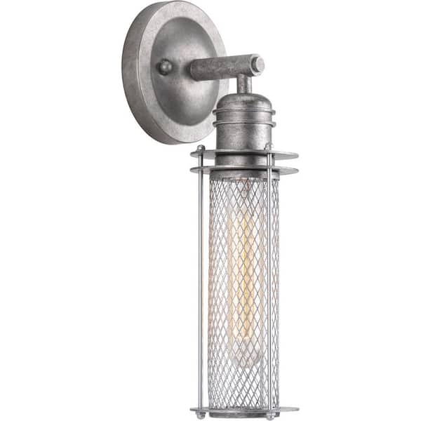 Progress Lighting Industrial Collection 1-Light Galvanized Finish Wall Sconce