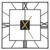 25 Inch Black Large Square Metal Wall Clock Battery Operated