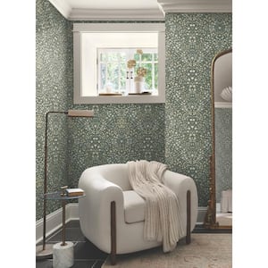 Garden Terrace Olive Wallpaper