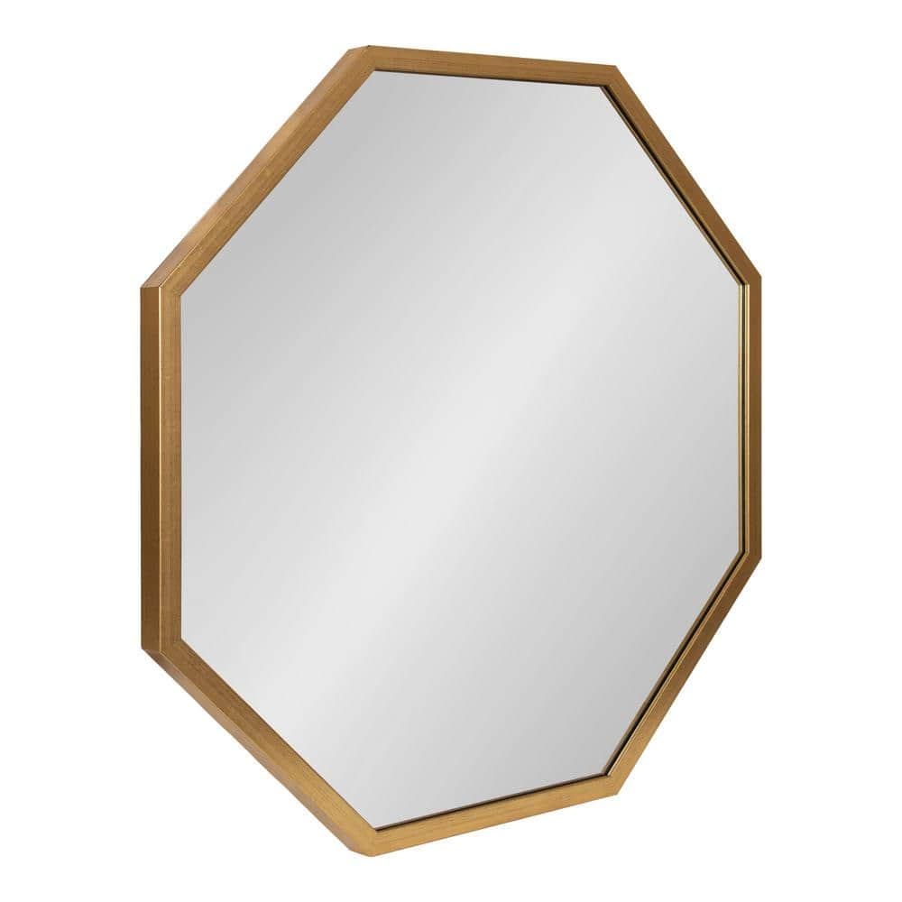 Kate and Laurel Rhodes 48 in. x 16 in. Classic Octagon Framed Gold Wall  Accent Mirror 218368 - The Home Depot