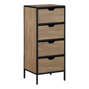 Freeport Oak 38.75 in. Accent Storage Cabinet with 4-Drawers
