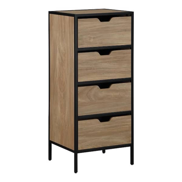 OSP Home Furnishings Freeport Oak 38.75 in. Accent Storage Cabinet with 4-Drawers