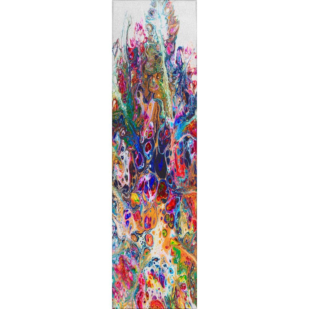 Karina Multi 2 ft. 3 in. x 7 ft. 6 in. Geometric Indoor/Outdoor Area Rug