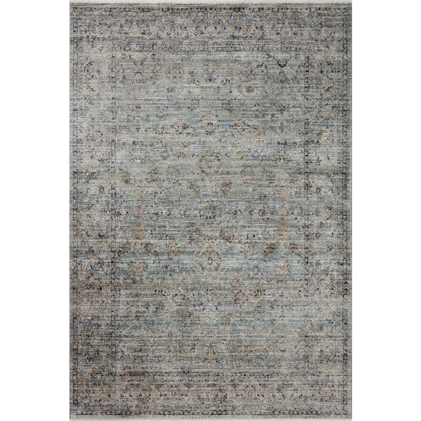 Jean Stoffer Katherine Ocean / Gold 9 ft. 6 in. x 13 ft. 1 in. Traditional Area Rug