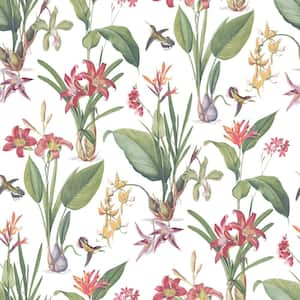 Secret Garden White and Bright Beautiful Botantical Non-Woven Paper Non-Pasted Wallpaper Roll (Covers 57.75 sq.ft.)