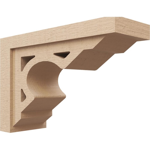 Ekena Millwork 7-in. x 21-in. x 14-in. Series 3 Classic Sheridan Rough Cedar Woodgrain Timberthane Polyurethane Corbel, Primed Tan