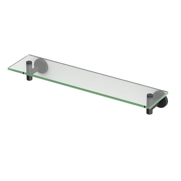 Latitude II 20.13 in. W x 2.75 in. H x 5.5 in. D Glass Rectangular Shelf in Matte Black