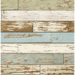 Levi Green Scrap Wood Paper Strippable Roll Wallpaper (Covers 56 sq. ft.)