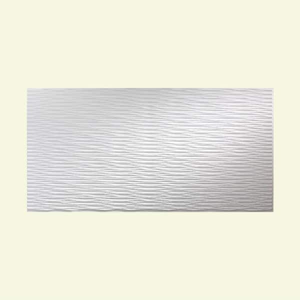 Fasade Dunes Horizontal 96 in. x 48 in. Decorative Wall Panel in Gloss White