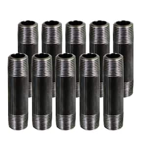 Black Steel Pipe, 1/4 in. x 5-1/2 in. Nipple Fitting (Pack of 10)