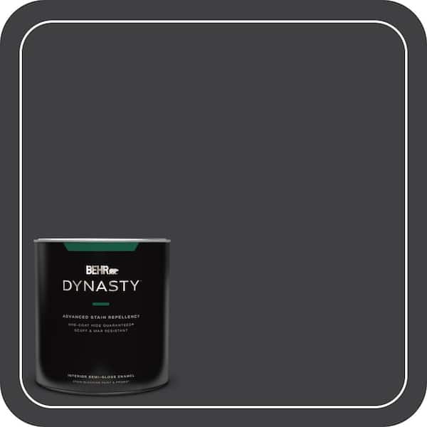 BEHR DYNASTY 1 qt. #ECC-10-2 Jet Black Semi-Gloss Enamel Interior Stain-Blocking Paint and Primer