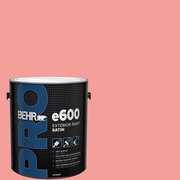 1 gal. #150B-4 Pink Eraser Satin Exterior Paint