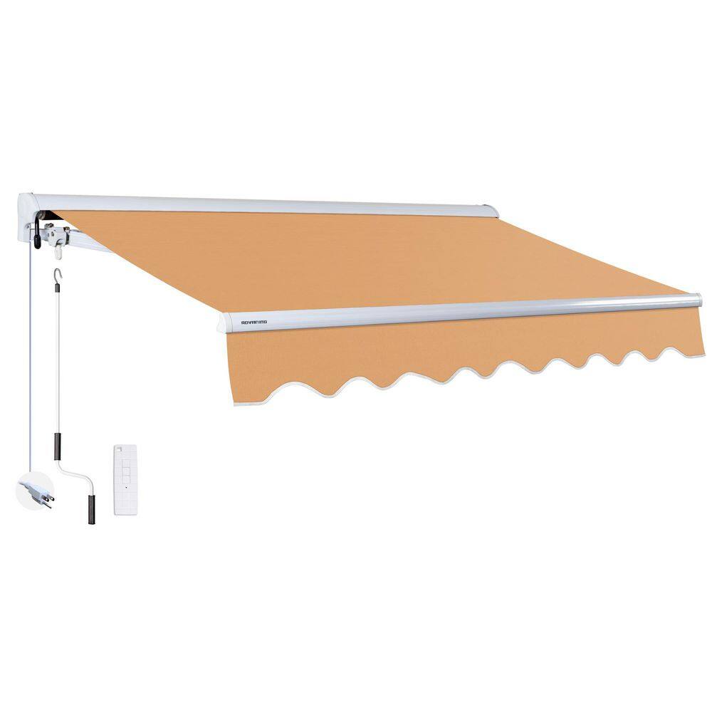 16 ft. Luxury Series Semi-Cassette Electric w/ Remote Retractable Patio Awning, Khaki (10 ft. Projection) price history on PriceWatchPro