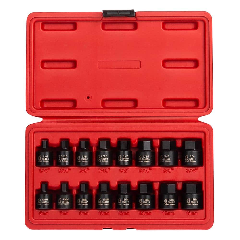 VIM Hand Tools Stubby Hex Drive Set 1/4-Inch square drive hex drivers 9 piece SAE