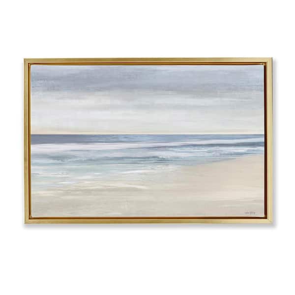 Subtle Beach Ombre by Amber Sterling Gold Floater Frame Nature Graphic Art Print 21 in. x 31 in.